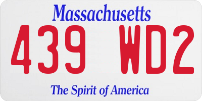 MA license plate 439WD2