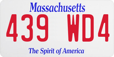 MA license plate 439WD4