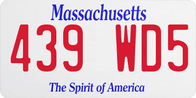 MA license plate 439WD5