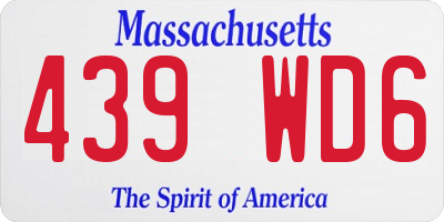 MA license plate 439WD6