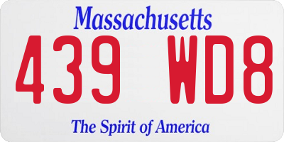 MA license plate 439WD8