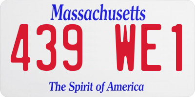 MA license plate 439WE1