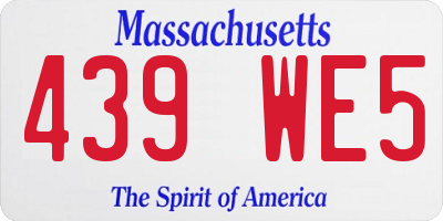 MA license plate 439WE5