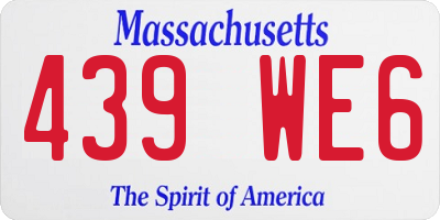 MA license plate 439WE6
