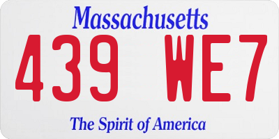 MA license plate 439WE7