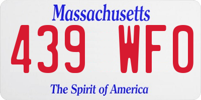 MA license plate 439WF0