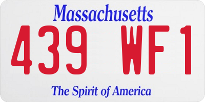 MA license plate 439WF1