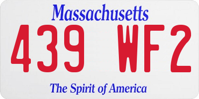 MA license plate 439WF2
