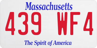 MA license plate 439WF4