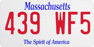 MA license plate 439WF5