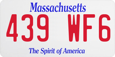 MA license plate 439WF6