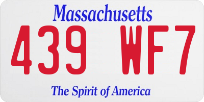 MA license plate 439WF7