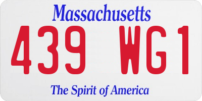 MA license plate 439WG1