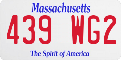 MA license plate 439WG2