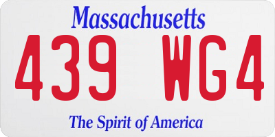 MA license plate 439WG4