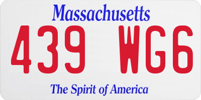 MA license plate 439WG6