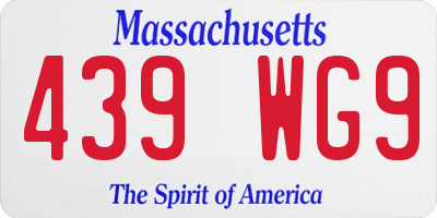 MA license plate 439WG9