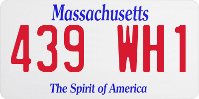 MA license plate 439WH1