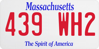 MA license plate 439WH2