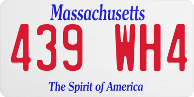 MA license plate 439WH4