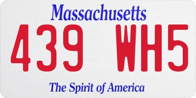 MA license plate 439WH5