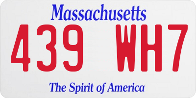 MA license plate 439WH7
