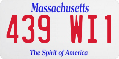 MA license plate 439WI1