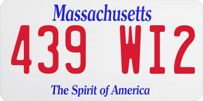 MA license plate 439WI2