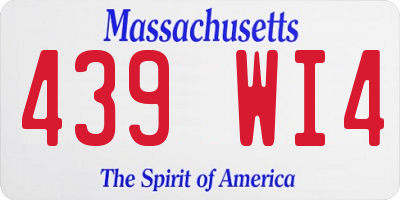 MA license plate 439WI4