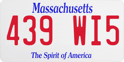 MA license plate 439WI5