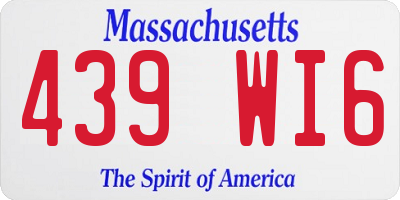 MA license plate 439WI6