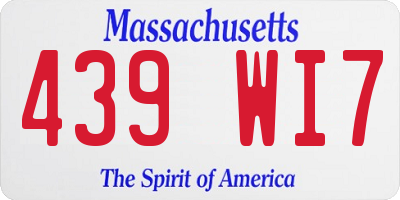 MA license plate 439WI7