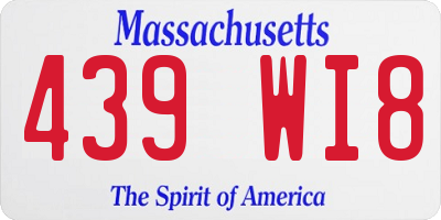 MA license plate 439WI8