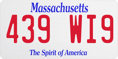 MA license plate 439WI9