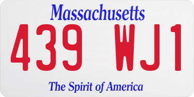 MA license plate 439WJ1