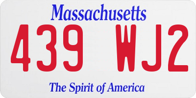 MA license plate 439WJ2
