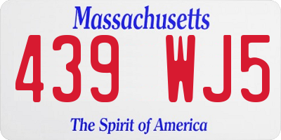 MA license plate 439WJ5