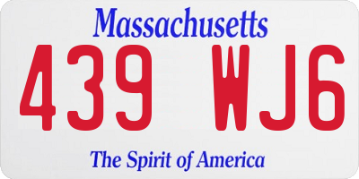 MA license plate 439WJ6