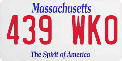 MA license plate 439WK0