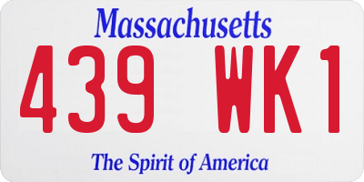 MA license plate 439WK1