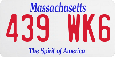 MA license plate 439WK6