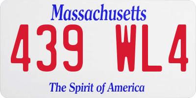 MA license plate 439WL4