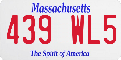 MA license plate 439WL5