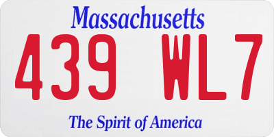 MA license plate 439WL7