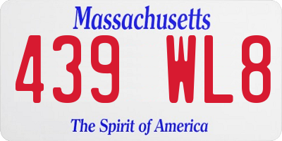 MA license plate 439WL8