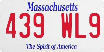 MA license plate 439WL9