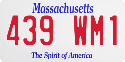 MA license plate 439WM1