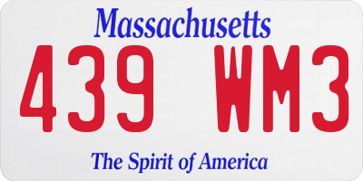 MA license plate 439WM3