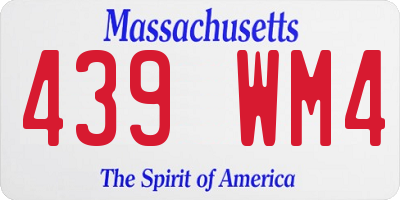 MA license plate 439WM4