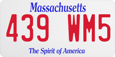 MA license plate 439WM5